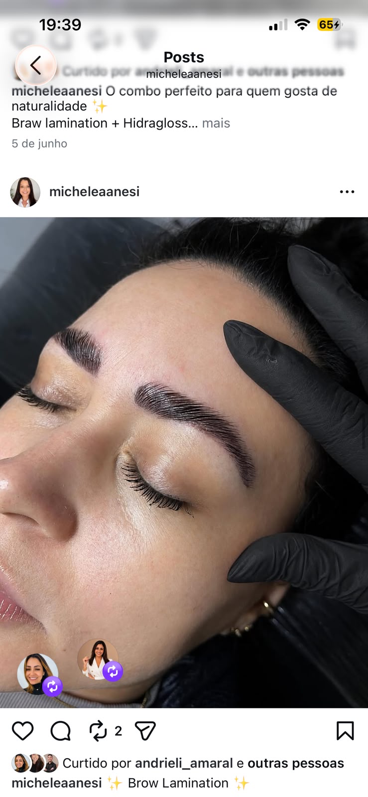 Brow Lamination - resultado profissional
